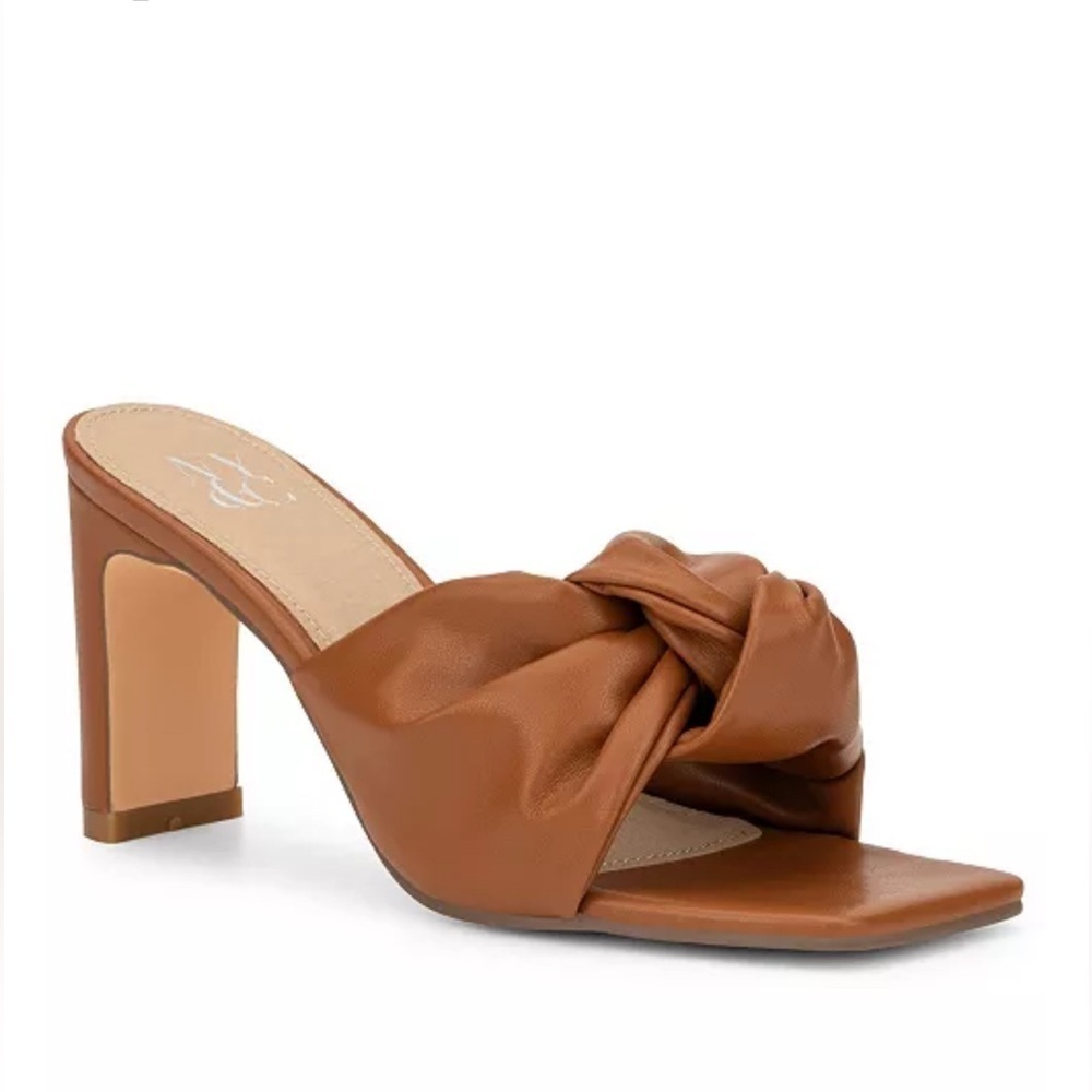 NWT New York And Company Women's Natasha mule brown heels Size:9